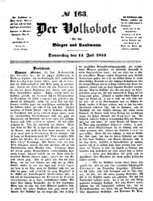 Der Volksbote für den Bürger und Landmann Donnerstag 14. Juli 1853