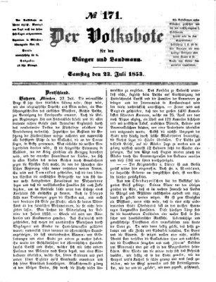 Der Volksbote für den Bürger und Landmann Samstag 23. Juli 1853