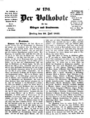 Der Volksbote für den Bürger und Landmann Freitag 29. Juli 1853