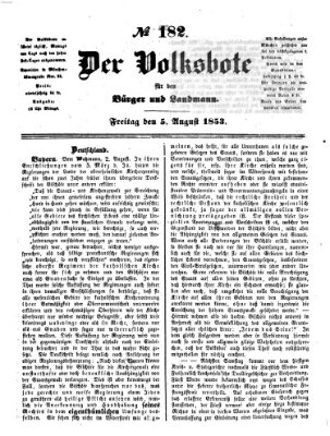 Der Volksbote für den Bürger und Landmann Freitag 5. August 1853