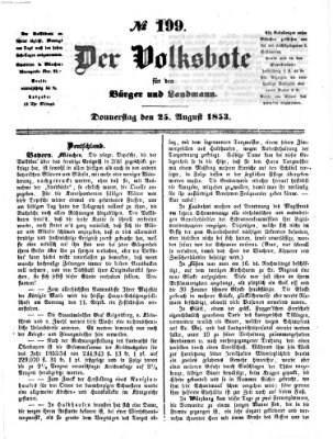 Der Volksbote für den Bürger und Landmann Donnerstag 25. August 1853