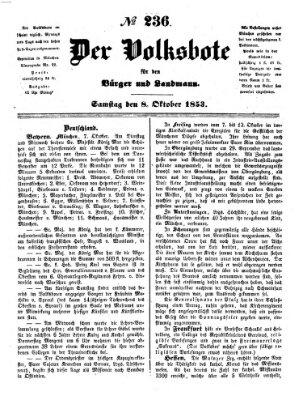 Der Volksbote für den Bürger und Landmann Samstag 8. Oktober 1853