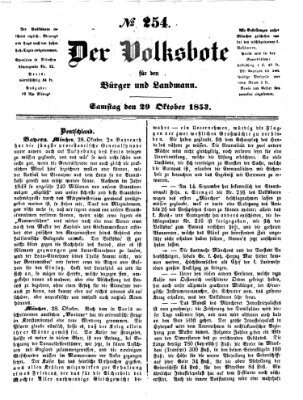 Der Volksbote für den Bürger und Landmann Samstag 29. Oktober 1853