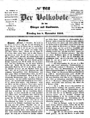 Der Volksbote für den Bürger und Landmann Dienstag 8. November 1853