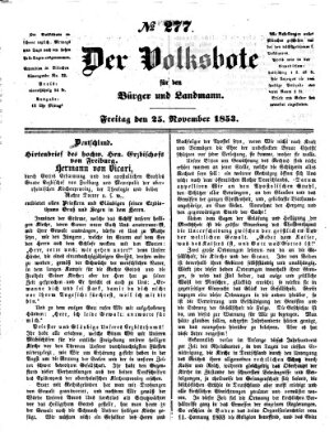 Der Volksbote für den Bürger und Landmann Freitag 25. November 1853