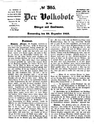 Der Volksbote für den Bürger und Landmann Donnerstag 29. Dezember 1853