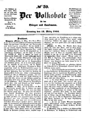 Der Volksbote für den Bürger und Landmann Sonntag 12. März 1854