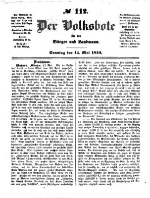 Der Volksbote für den Bürger und Landmann Sonntag 14. Mai 1854