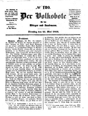 Der Volksbote für den Bürger und Landmann Dienstag 23. Mai 1854