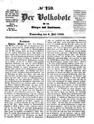 Der Volksbote für den Bürger und Landmann Donnerstag 6. Juli 1854