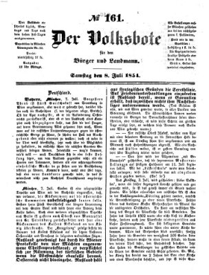 Der Volksbote für den Bürger und Landmann Samstag 8. Juli 1854