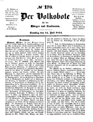 Der Volksbote für den Bürger und Landmann Samstag 15. Juli 1854