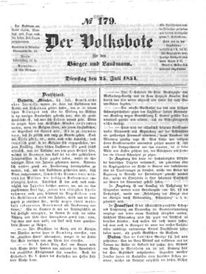 Der Volksbote für den Bürger und Landmann Dienstag 25. Juli 1854