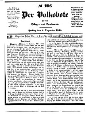 Der Volksbote für den Bürger und Landmann Freitag 8. Dezember 1854