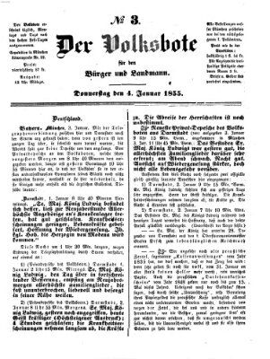 Der Volksbote für den Bürger und Landmann Donnerstag 4. Januar 1855