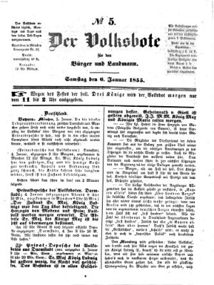 Der Volksbote für den Bürger und Landmann Samstag 6. Januar 1855