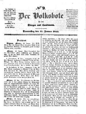 Der Volksbote für den Bürger und Landmann Donnerstag 11. Januar 1855