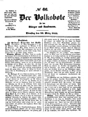 Der Volksbote für den Bürger und Landmann Dienstag 20. März 1855