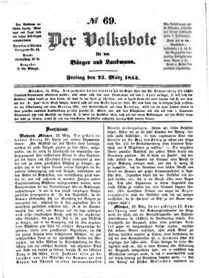 Der Volksbote für den Bürger und Landmann Freitag 23. März 1855