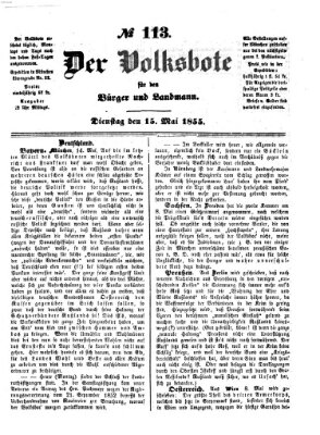 Der Volksbote für den Bürger und Landmann Dienstag 15. Mai 1855