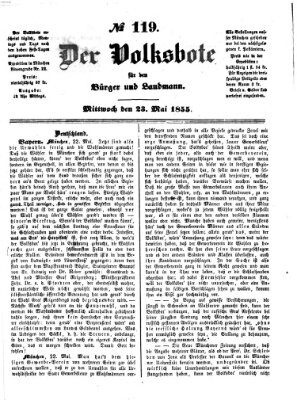 Der Volksbote für den Bürger und Landmann Mittwoch 23. Mai 1855