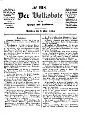 Der Volksbote für den Bürger und Landmann Samstag 2. Juni 1855