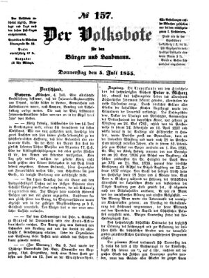 Der Volksbote für den Bürger und Landmann Donnerstag 5. Juli 1855