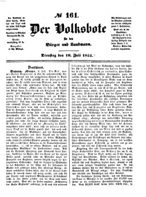 Der Volksbote für den Bürger und Landmann Dienstag 10. Juli 1855