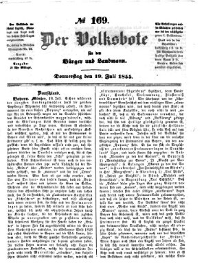 Der Volksbote für den Bürger und Landmann Donnerstag 19. Juli 1855