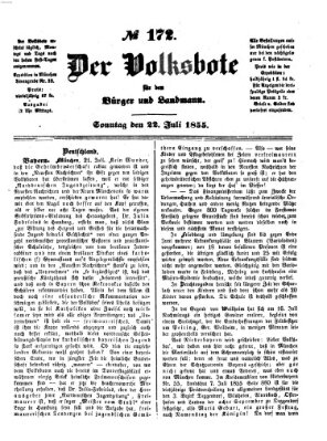 Der Volksbote für den Bürger und Landmann Sonntag 22. Juli 1855