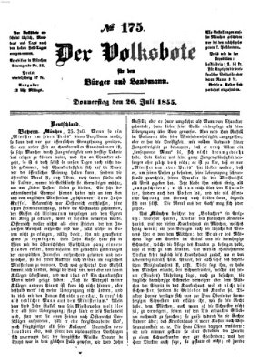 Der Volksbote für den Bürger und Landmann Thursday 26. July 1855