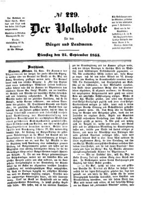 Der Volksbote für den Bürger und Landmann Dienstag 25. September 1855