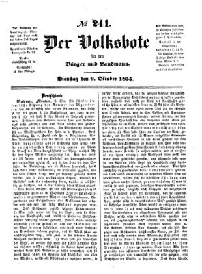 Der Volksbote für den Bürger und Landmann Dienstag 9. Oktober 1855