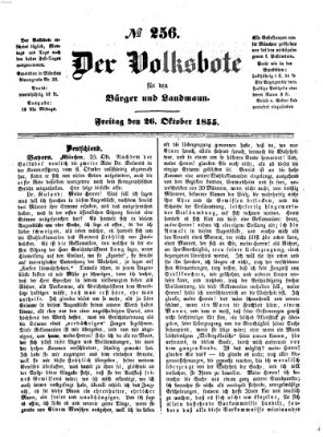 Der Volksbote für den Bürger und Landmann Freitag 26. Oktober 1855