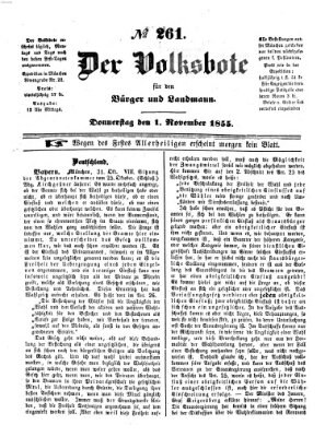 Der Volksbote für den Bürger und Landmann Donnerstag 1. November 1855