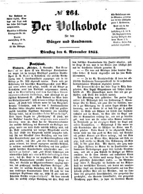 Der Volksbote für den Bürger und Landmann Dienstag 6. November 1855