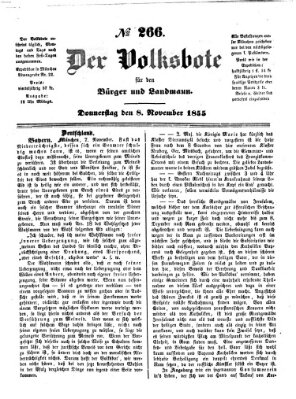 Der Volksbote für den Bürger und Landmann Donnerstag 8. November 1855