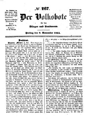 Der Volksbote für den Bürger und Landmann Freitag 9. November 1855