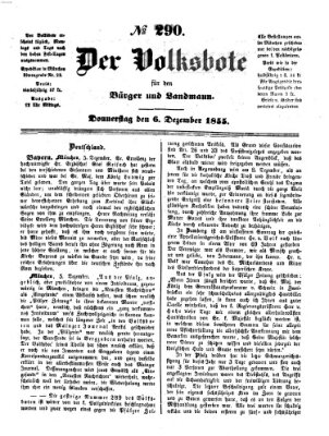 Der Volksbote für den Bürger und Landmann Donnerstag 6. Dezember 1855