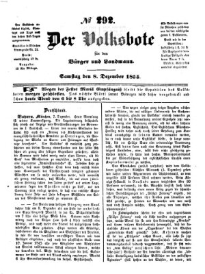 Der Volksbote für den Bürger und Landmann Samstag 8. Dezember 1855