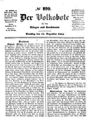 Der Volksbote für den Bürger und Landmann Samstag 15. Dezember 1855