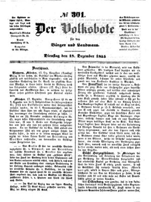 Der Volksbote für den Bürger und Landmann Dienstag 18. Dezember 1855