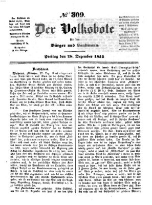 Der Volksbote für den Bürger und Landmann Freitag 28. Dezember 1855