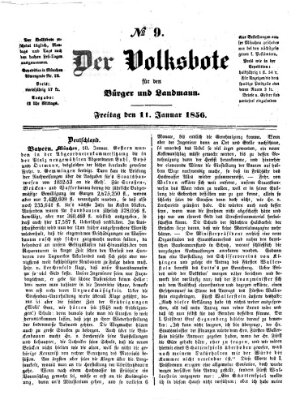 Der Volksbote für den Bürger und Landmann Freitag 11. Januar 1856