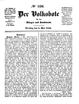 Der Volksbote für den Bürger und Landmann Dienstag 6. Mai 1856