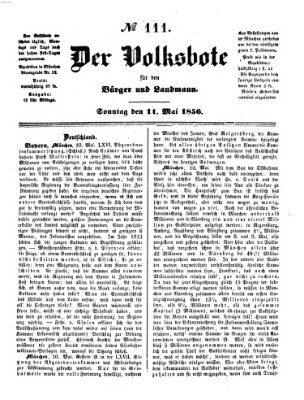 Der Volksbote für den Bürger und Landmann Sonntag 11. Mai 1856