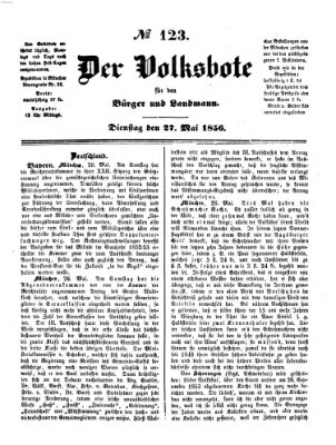 Der Volksbote für den Bürger und Landmann Dienstag 27. Mai 1856