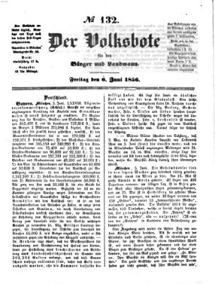 Der Volksbote für den Bürger und Landmann Freitag 6. Juni 1856