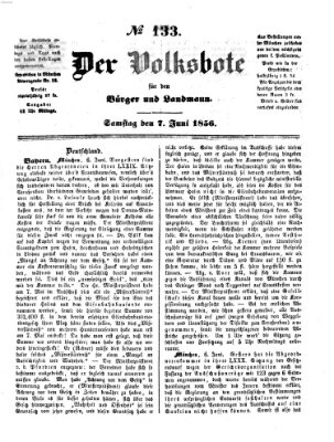 Der Volksbote für den Bürger und Landmann Samstag 7. Juni 1856