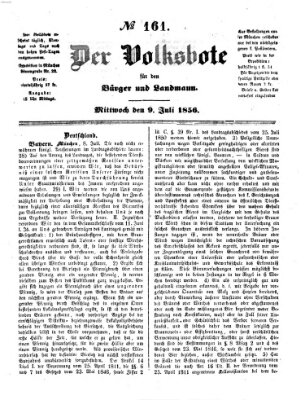 Der Volksbote für den Bürger und Landmann Mittwoch 9. Juli 1856